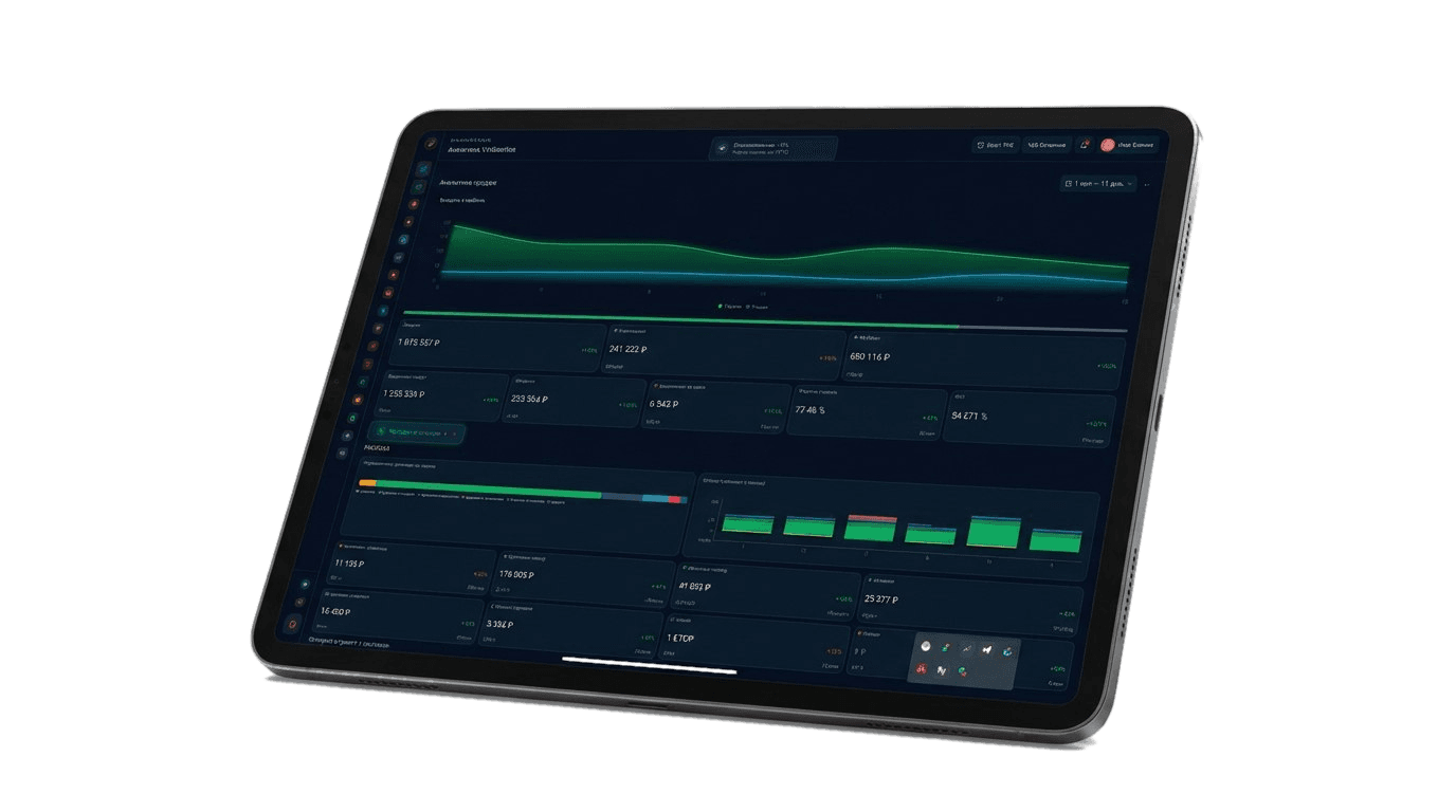 Дашборд Metric Pulse на планшете
