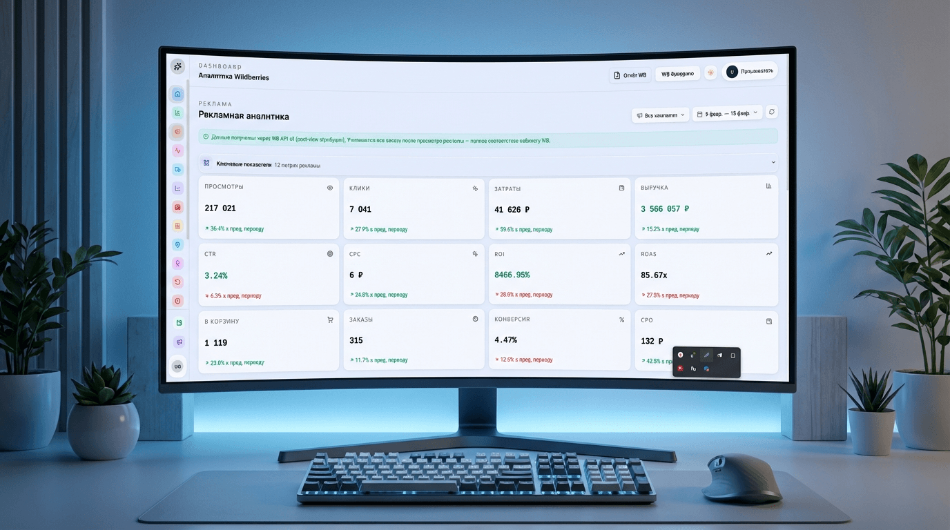 Рекламная аналитика Wildberries в Metric Пульс